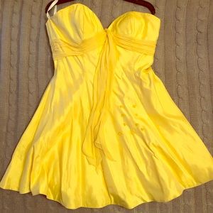 Ladies Lemon Yellow Bodice Dress Sz L